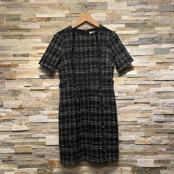 Nanette Lepore Tweed Blazer & Dress Set | 2 Piece Suit, Black White Career S NWT - Picture 6 of 14